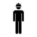 Worker Icon Vector Male Service Person of Building Construction Workman With Hardhat Helmet in Glyph Pictogram Symbol Royalty Free Stock Photo