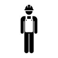 Worker Icon Vector Male Service Person of Building Construction Workman With Hardhat Helmet and Jacket in Glyph Pictogram Symbol Royalty Free Stock Photo