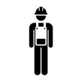 Worker Icon Vector Male Service Person of Building Construction Workman With Hardhat Helmet and Jacket in Glyph Pictogram Symbol Royalty Free Stock Photo