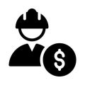 Worker vector thin line icon Royalty Free Stock Photo