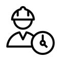 Worker vector thin line icon Royalty Free Stock Photo
