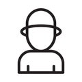 Worker vector thin line icon Royalty Free Stock Photo