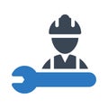 Worker vector glyph color icon Royalty Free Stock Photo