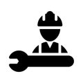 Worker vector glyph flat icon Royalty Free Stock Photo