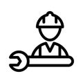 Worker vector thin line icon Royalty Free Stock Photo