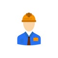 Worker, Industry, Construction, Constructor, Labour, Labor Flat Color Icon. Vector icon banner Template