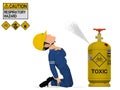 A worker is injured by the toxic gas