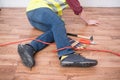 Worker injured after tripping