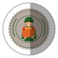 Worker inside seal stamp design