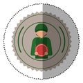 Worker inside seal stamp design