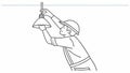 Worker installing ceiling light, symbolizing home improvement and maintenance, vector design Generative AI Royalty Free Stock Photo