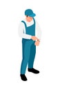 Worker Isometric Illustration Royalty Free Stock Photo