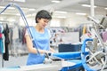 Worker Laundry ironed clothes iron dry Royalty Free Stock Photo