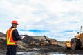 Worker in lignite mine Royalty Free Stock Photo