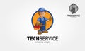 TechService Vector Logo Cartoon. Royalty Free Stock Photo