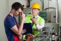 Worker made a mistake in a factory Royalty Free Stock Photo