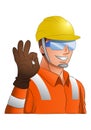 The worker make sure your work equipmet works well Royalty Free Stock Photo