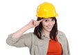 Worker making a crazy gesture Royalty Free Stock Photo