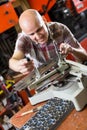 worker making nameboard