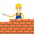 Worker or masonry or stonemason. Vector illustration