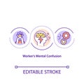 Worker mental confusion concept icon