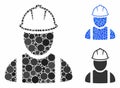 Worker Mosaic Icon of Spheric Items Royalty Free Stock Photo