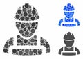 Worker Mosaic Icon of Spheric Items Royalty Free Stock Photo