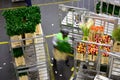 Worker moving flowers from a cart at Aalsmeer FloraHolland