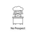 worker in no prospect icon. Element people at the workplace for mobile concept and web apps. Thin line icon for website design and