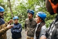 Team building outdoor in the forest Royalty Free Stock Photo