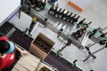 Worker packing bottles of wine Royalty Free Stock Photo