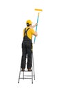 Worker - painter with tool roller brush Royalty Free Stock Photo