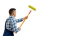 Worker - painter on white background Royalty Free Stock Photo