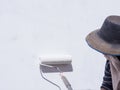 A worker is painting the walls of the house with a primer using a paint roller Royalty Free Stock Photo