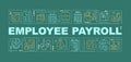 Worker payroll word concepts dark green banner