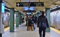 Busy Rush Hour Commute on NYC MTA Subway Station Manhattan City Travel