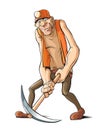 Worker with pickax.