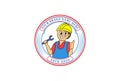 Worker Plumber Mechanic Engineer Mascot Cartoon Character for Fix Service Logo Design Vector Royalty Free Stock Photo