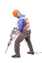 Worker with pneumatic hammer drill equipment Royalty Free Stock Photo