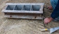 Worker prepares the metal mold