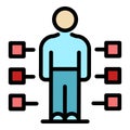 Worker responsibilities icon color outline vector