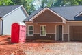 Worker restroom with portable outdoor toilets at a construction sites