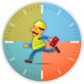 Worker running on time