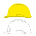 Worker safety helmet, vector illustration.flat set