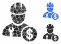 Worker salary Composition Icon of Circles