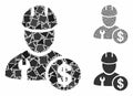 Worker salary Mosaic Icon of Humpy Elements