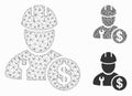 Worker Salary Vector Mesh 2D Model and Triangle Mosaic Icon
