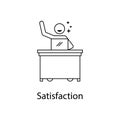 worker satisfaction icon. Element people at the workplace for mobile concept and web apps. Thin line icon for website design and d