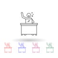 Worker satisfaction multi color icon. Simple thin line, outline vector of people in the work icons for ui and ux, website or