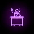 worker satisfaction neon icon. Elements of People in the work set. Simple icon for websites, web design, mobile app, info graphics